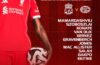 Liverpool starting XI graphic vs PSV showing Mamardashvili, Szoboszlai, Konaté, Van Dijk, Kerkez, Gravenberch, Jones, Mac Allister, Salah, Gakpo and Ekitike, with subs listed below.