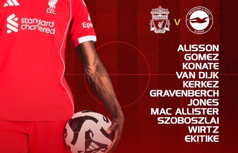 Liverpool confirmed starting XI vs Brighton showing Alisson, Van Dijk, Wirtz and Ekitike ahead of 3pm Premier League kick-off