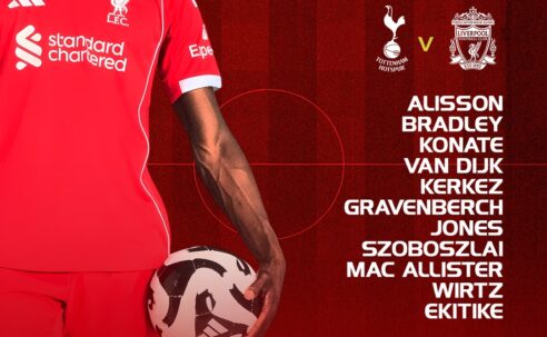 Confirmed: Liverpool team vs Tottenham