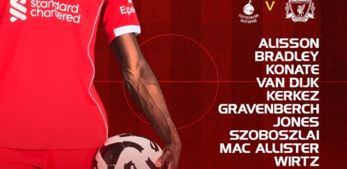 Confirmed: Liverpool team vs Tottenham