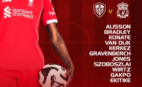 Confirmed: Liverpool team vs Leeds United