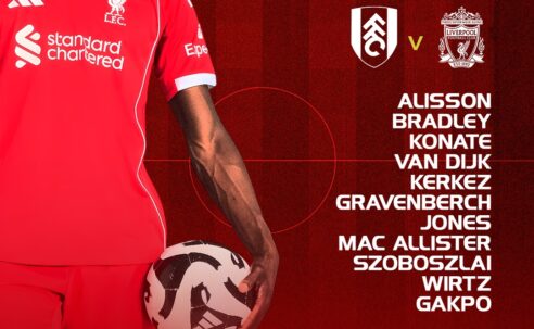 Confirmed: Liverpool team vs Fulham