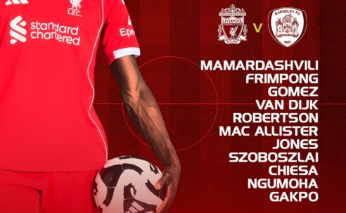 Confirmed: Liverpool team vs Barnsley