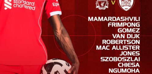 Confirmed: Liverpool team vs Barnsley
