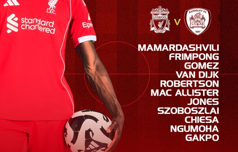 Confirmed: Liverpool team vs Barnsley