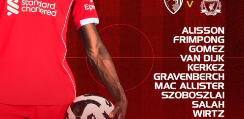 Confirmed: Liverpool team vs Bournemouth