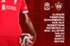 Liverpool starting XI graphic vs Qarabağ in the Champions League, showing team list and 20:00 GMT kick-off at Anfield