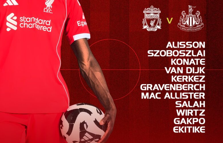 Confirmed: Liverpool team vs Newcastle