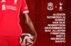 Liverpool starting XI graphic vs Tottenham at Anfield with Ngumoha starting, Salah on the bench and Alisson returning.