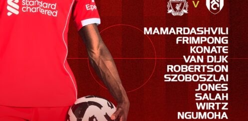 Confirmed: Liverpool team vs Fulham