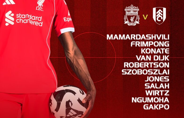 Confirmed: Liverpool team vs Fulham