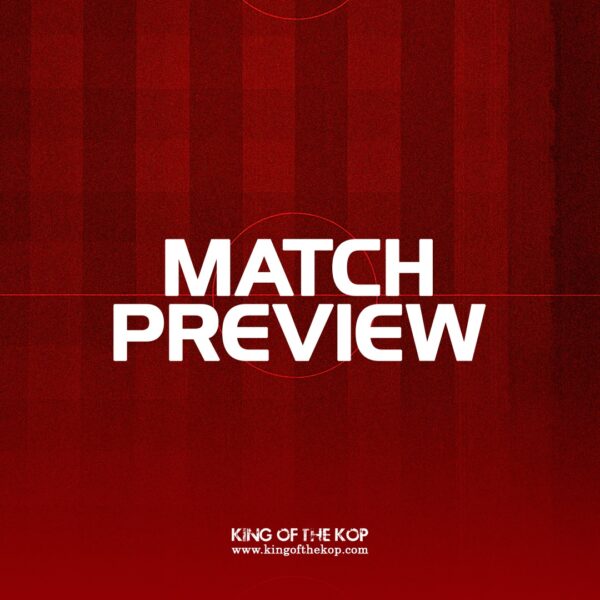 King of the Kop match preview graphic on a red pitch-style background
