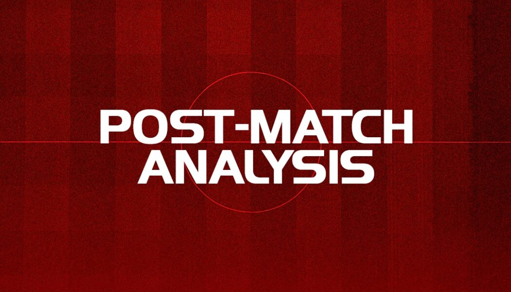 King of the Kop post-match analysis graphic on a red pitch-style background