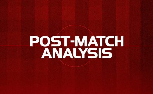 King of the Kop post-match analysis graphic on a red pitch-style background