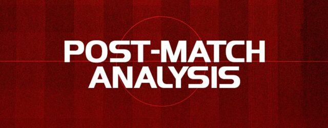 King of the Kop post-match analysis graphic on a red pitch-style background