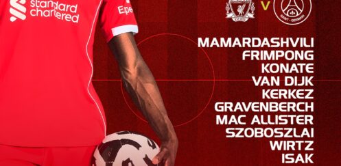 Liverpool players prepare for PSG at Anfield as Alexander Isak starts in Liverpool’s Champions League quarter-final second leg