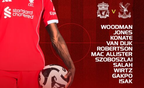Liverpool lineup vs Crystal Palace 25th of April 2026