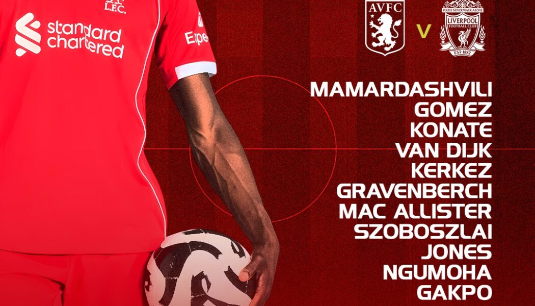 Liverpool team vs Aston Villa 15th of May 2026 Premier League