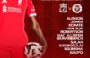 Liverpool starting XI graphic for Brentford at Anfield, listing Alisson, Salah, Robertson and Gakpo.