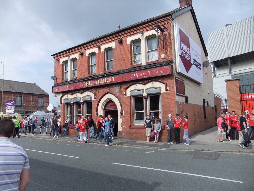 The Albert pub beside Anfield stadium in Liverpool