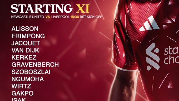 Confirmed: Liverpool team vs Newcastle United
