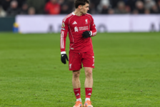 Florian Wirtz in action for Liverpool during a Premier League match at Craven Cottage