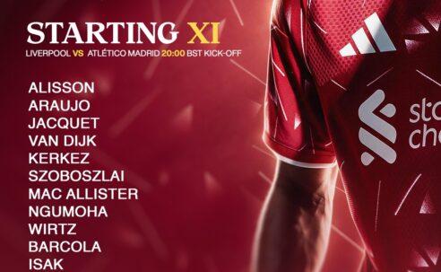 Bradley Barcola starts for Liverpool against Atlético Madrid in the Champions League at Anfield.