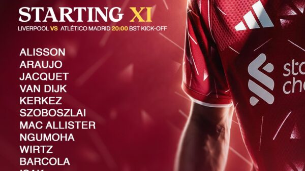 Bradley Barcola starts for Liverpool against Atlético Madrid in the Champions League at Anfield.