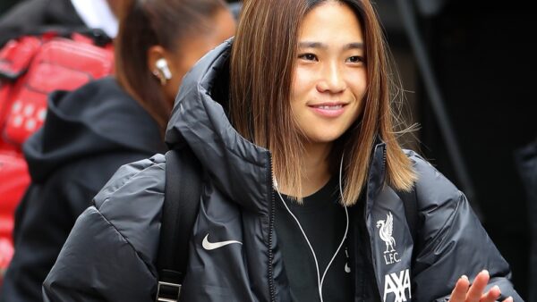 Fuka Nagano arriving for Liverpool Women's match against Tottenham in October 2024