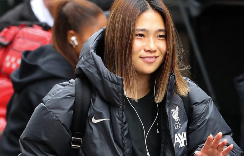 Fuka Nagano arriving for Liverpool Women's match against Tottenham in October 2024