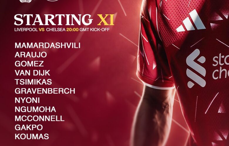 Liverpool team vs Chelsea EFL cup Anfield 28th of October 2026